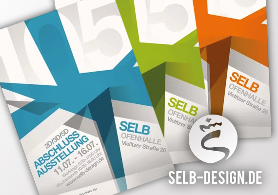 Komplettes Design der Abschlussasstellung der Fachschule für Produktdesign Selb - Gestaltung der Plakate, Internetseite und Visiten-/Postkarten